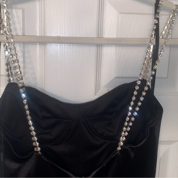 Mac Duggal Black Crystal Strap Gown - Picture 6 of 8